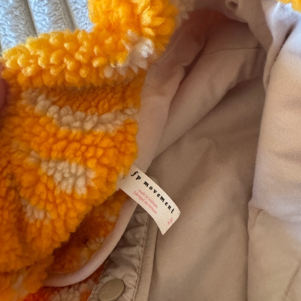 FP Movement by Free People Orange and Red Teddy Jacket with Gradient Design - Picture 3 of 4